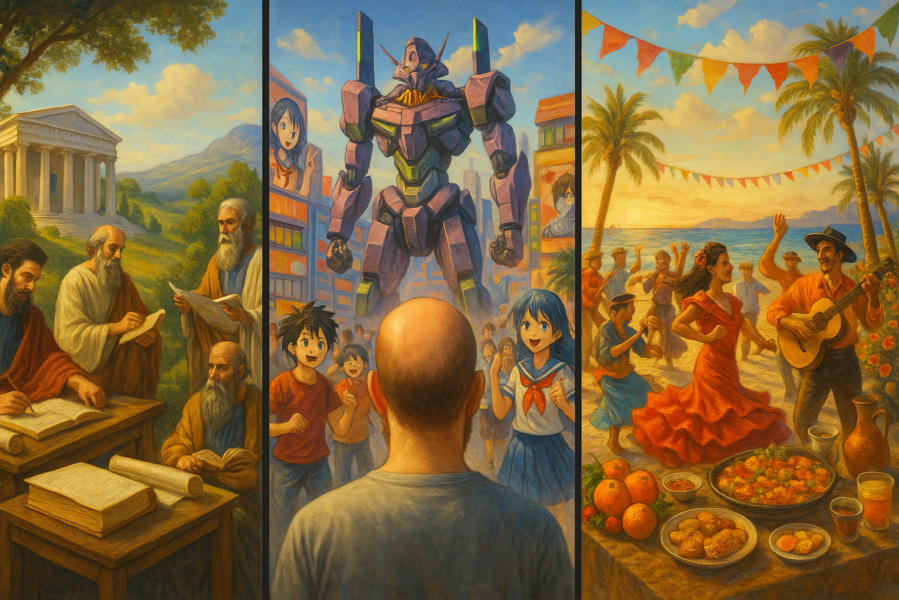 man looking at aspects of his personality